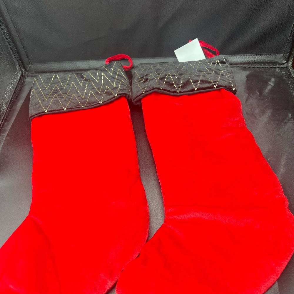Red and Black Christmas nutcracker /soldier Stockings new with tags set of 2 - Picture 5 of 8